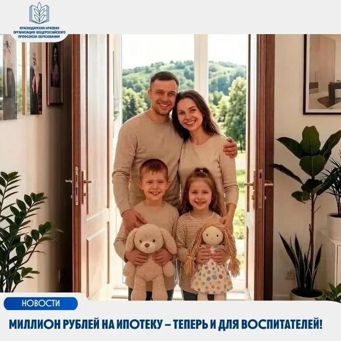 Миллион рублей на ипотеку – теперь и для воспитателей!